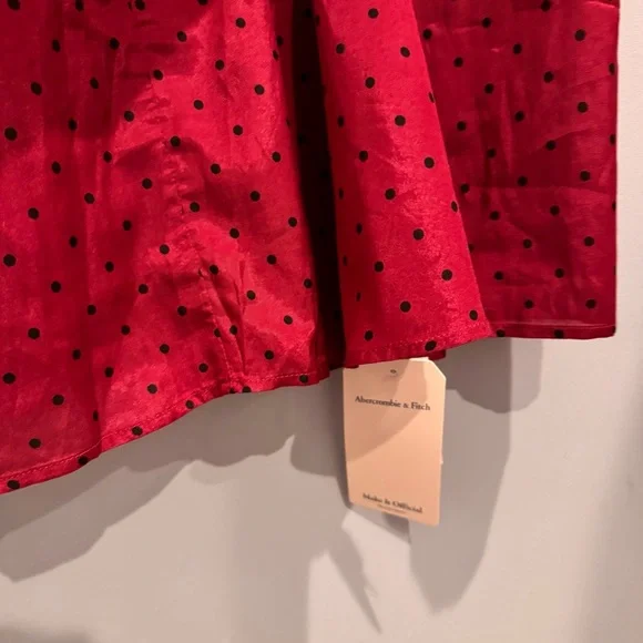 NWT Abercrombie & Fitch Strapless Cutout Maxi Dress in Plum Dot, Size MP - Picture 13 of 13